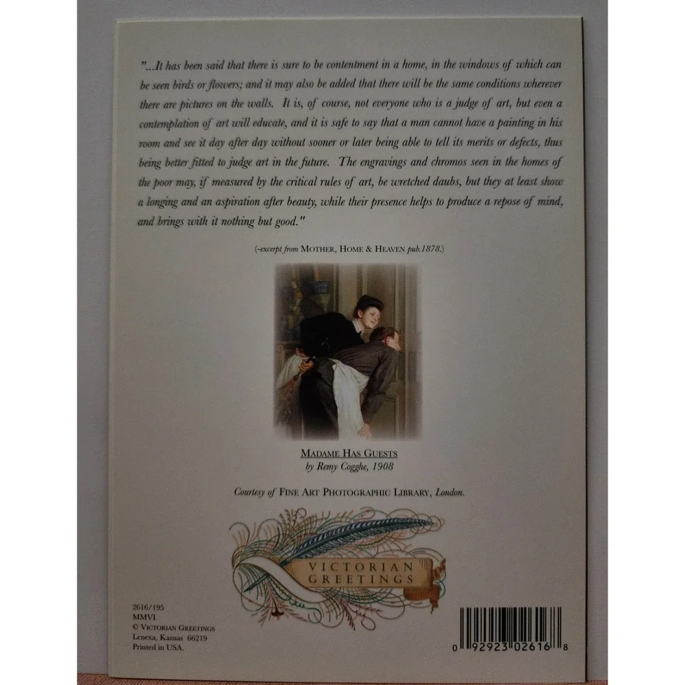 Victorian Greetings Madame Has Guests Remy Cogghe Art Note Cards Set of 10